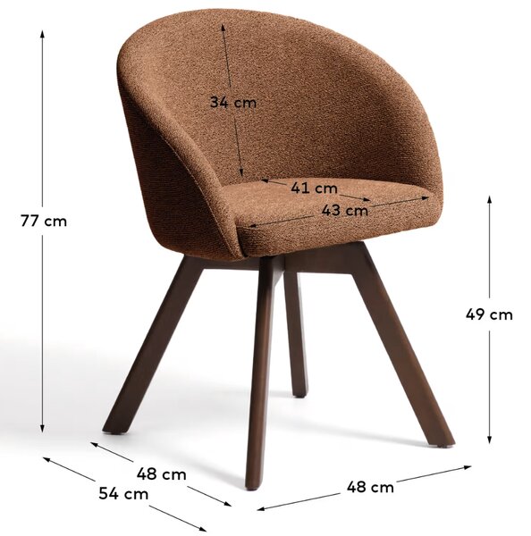 Kave Home Terakotová otočná jídelní židle Marvin