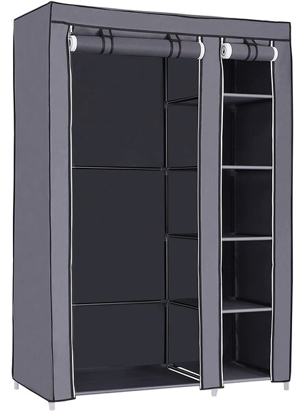 VASAGLE Látková šatní skříň, šedá - 110x45x175 cm