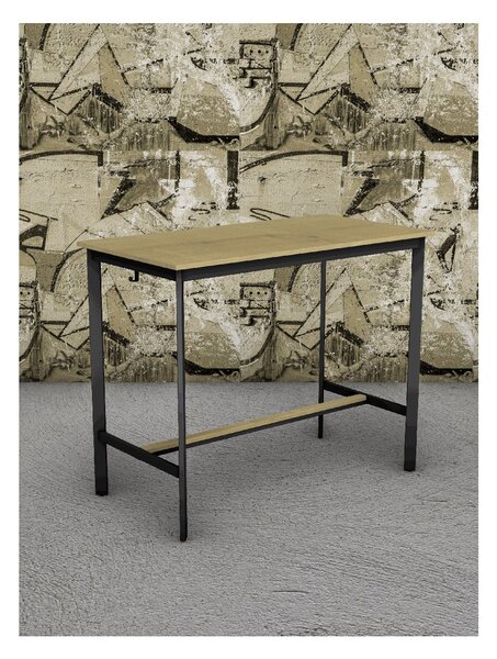 Barový stůl černý A10, dub Hamilton, 130 x 68 cm