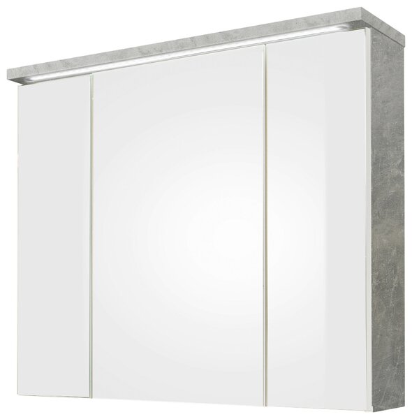 ZRCADLOVÁ SKŘÍŇKA, šedá, 80/69/20 cm Livetastic - Koupelnové série, Online Only