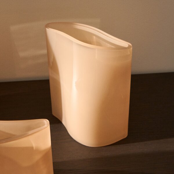 Kave Home Růžová skleněná váza Ardeni 22 cm
