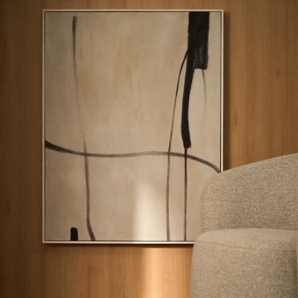 Kave Home Béžový abstrakní obraz Meril 80 x 100 cm