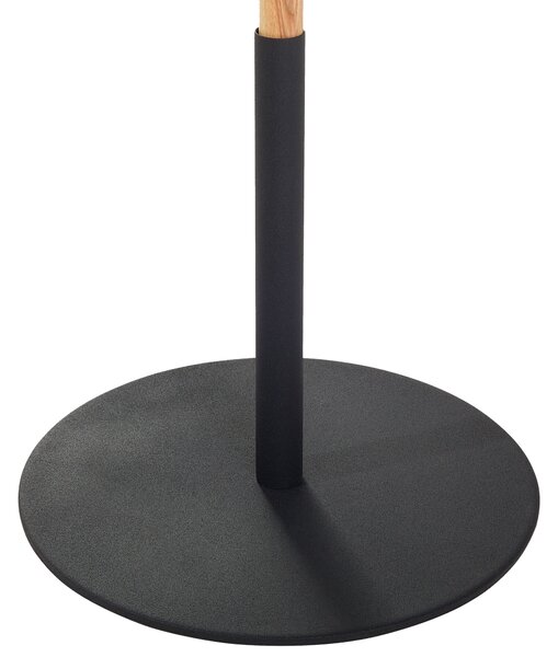 Stojací lampa OWENS Nastavitelná Dubové dřevo Černá