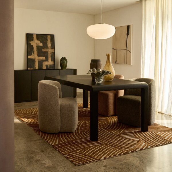 Kave Home Černý dřevěný rozkládací jídelní stůl Erisia 200/280 x 100 cm