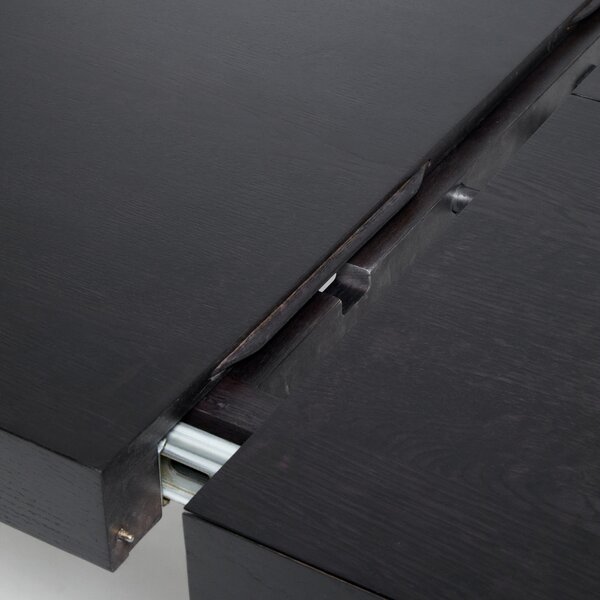 Kave Home Černý dřevěný rozkládací jídelní stůl Erisia 200/280 x 100 cm