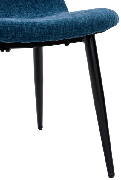 KŘESLO, dřevo, kov, textil, modrá, černá Livetastic - Křesla klasická, Online Only