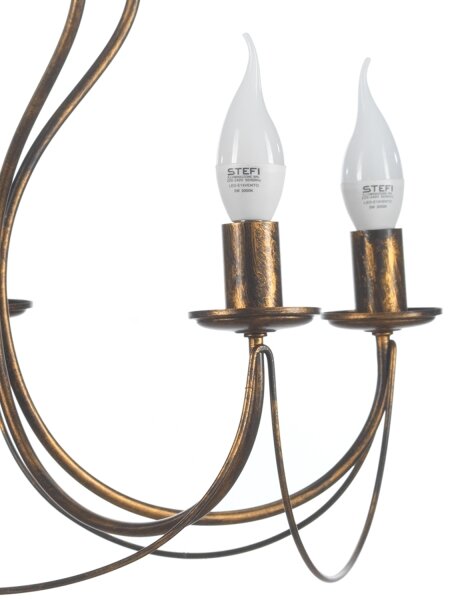 ONLI - Lustr na řetězu CANDELA 5xE14/6W/230V bronzová