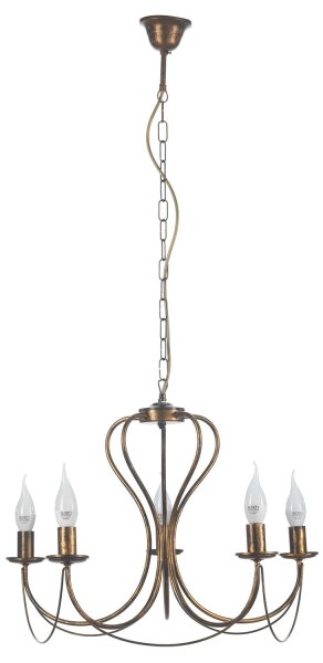 ONLI - Lustr na řetězu CANDELA 5xE14/6W/230V bronzová