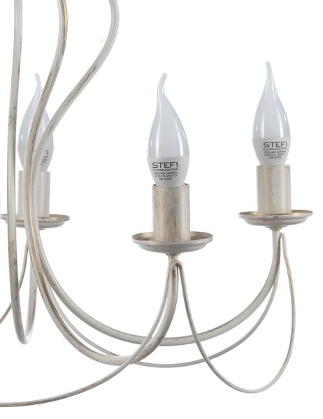 ONLI - Lustr na řetězu CANDELA 5xE14/6W/230V bílá