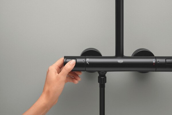 GROHE Vitalio Comfort 250 - Sprchový systém s termostatem na zeď, černá matná 266962431