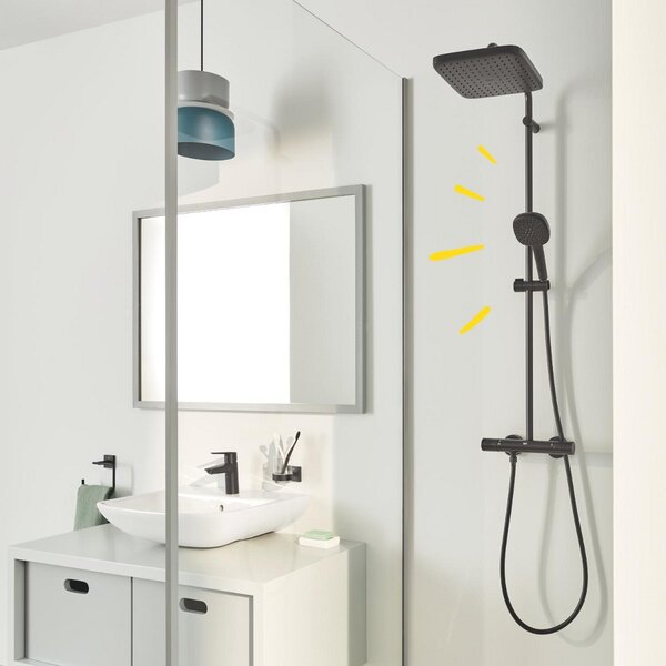 GROHE Vitalio Comfort 250 - Sprchový systém s termostatem na zeď, černá matná 266962431