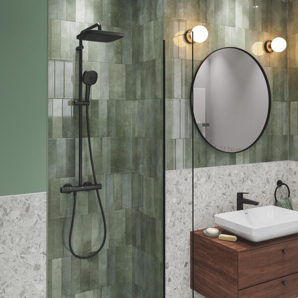 GROHE Vitalio Comfort 250 - Sprchový systém s termostatem na zeď, černá matná 266962431