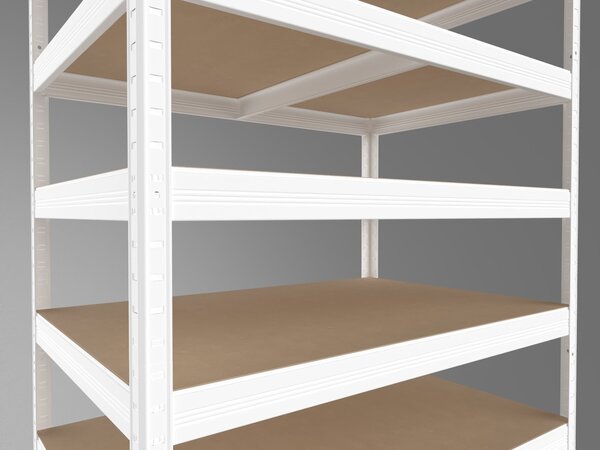 Regál na šanony Biedrax 45 x 75 x 210 cm, bílý, 6 polic MDF, nosnost 200 kg na polici