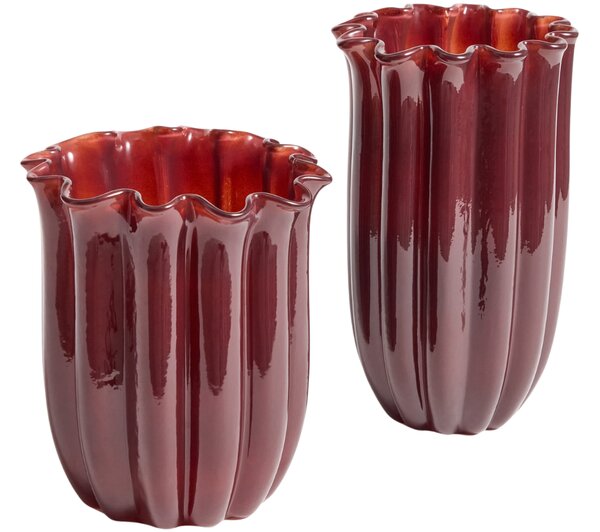 Kave Home Červená skleněná váza Cerin 25 cm