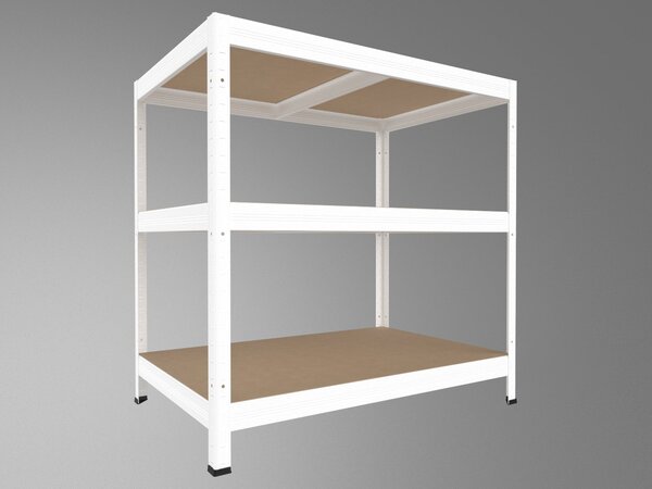 Regál do sklepa Biedrax 35 x 60 x 90 cm, bílý, 3 police MDF, nosnost 200 kg na polici
