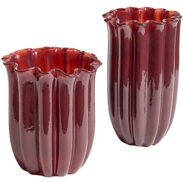 Kave Home Červená skleněná váza Cerin 20 cm