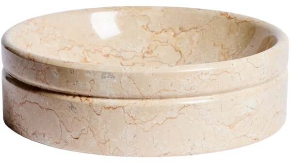 Kave Home Béžové mramorové kulaté umyvadlo Dalven Ø35 cm