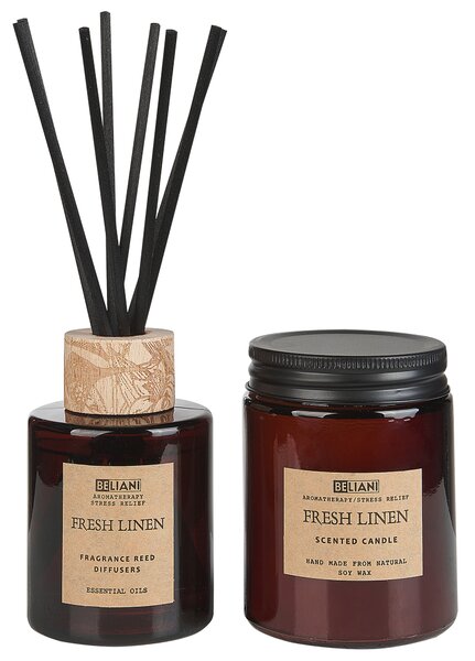 Vonná svíčka s aroma difuzérem DARK ELEGANCE 9 cm Hnědá