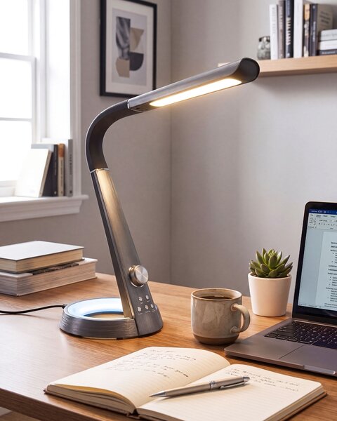 LED stolní lampa CANOPUS s USB portem Černá
