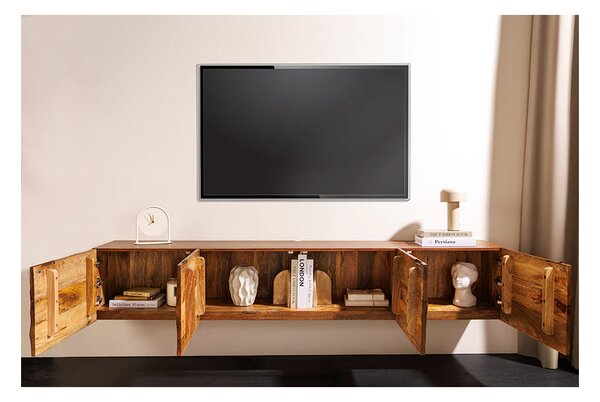 Massive home | Závěsný TV stolek SCORPION 200cm, mangové dřevo