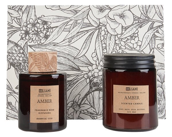 Vonná svíčka s aroma difuzérem DARK ELEGANCE 9 cm Hnědá