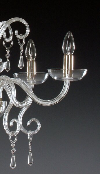 Lustr skleněný hladký AL058, Varianta Stříbrný