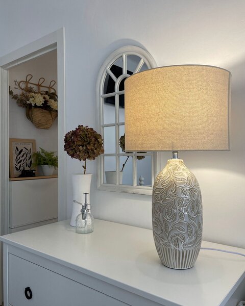 Stolní lampa SALZA Keramika Béžová