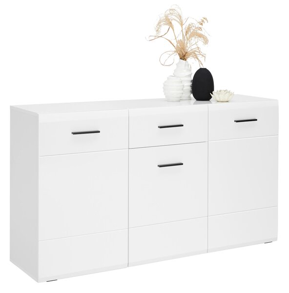 ŠIROKÁ KOMODA, antracitová, bílá, 150/84,6/41,6 cm Hom`in - Široké komody