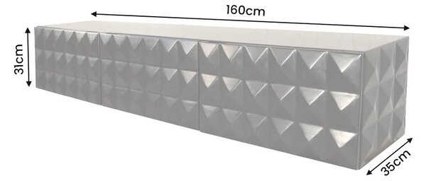 Massive home | Závěsný televizní stolek VULCANO 160 CM černý masiv mango