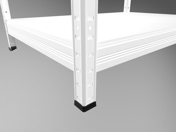 Regál do garáže Biedrax 35 x 120 x 210 cm, bílý, 6 polic bílé lamino 12mm, nosnost 200 kg na polici