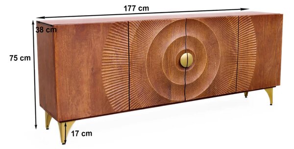 Massive home | Komoda GOLDEN SUNSET 180 CM hnědá masiv mango