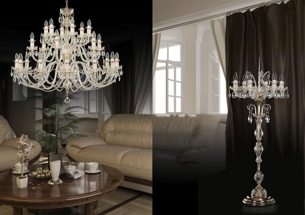 Podlahová lampa ES132601K, Varianta Zlatá