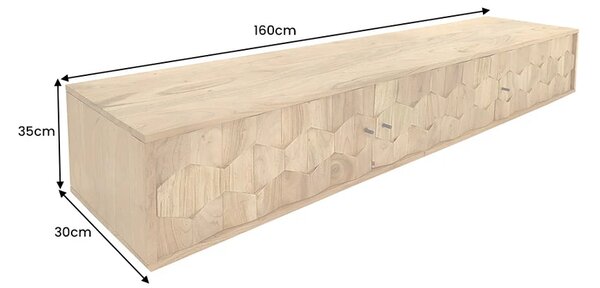 Massive home | Závěsný televizní stolek MYSTIC 160 CM masiv akácie