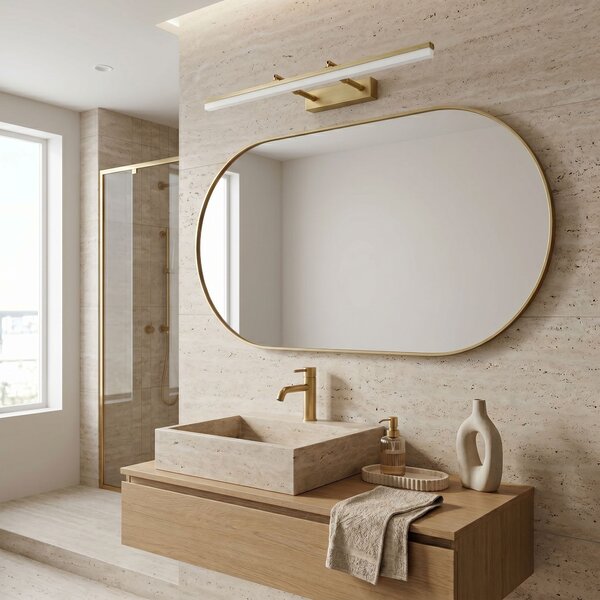 Toolight Rea, Koupelnové nástěnné LED svítidlo APP1876-1W 60cm BRUSH GOLD, OSW-66031