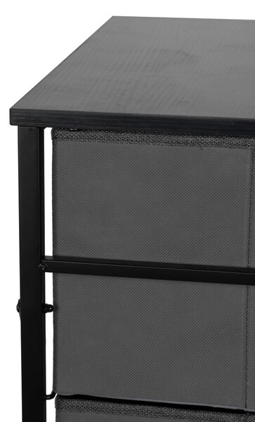KOMODA, černá, tmavě šedá, 45/92.5/30 cm PBJ - Široké komody, Online Only