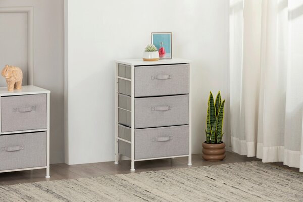 KOMODA, šedá, bílá, 45/71.5/30 cm PBJ - Široké komody, Online Only