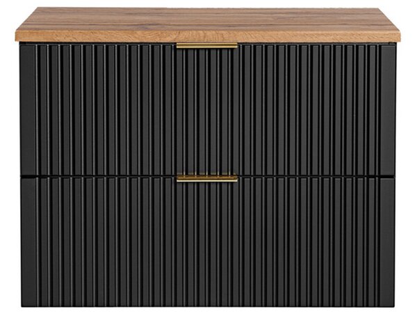Koupelnová skříňka ADEL BLACK 80 cm s deskou
