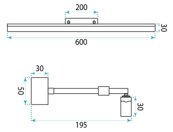 Toolight Rea, Koupelnové nástěnné LED svítidlo APP1876-1W 60cm BRUSH GOLD, OSW-66031