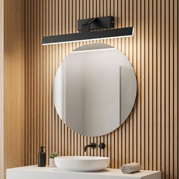 Toolight Rea, Koupelnové nástěnné LED svítidlo SWE010-1W 43cm BLACK, OSW-20109