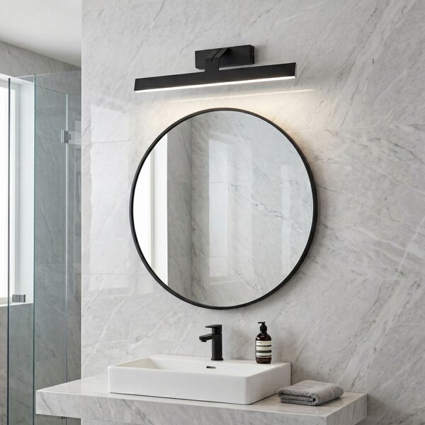Toolight Rea, Koupelnové nástěnné LED svítidlo SWE010-1W 43cm BLACK, OSW-20109