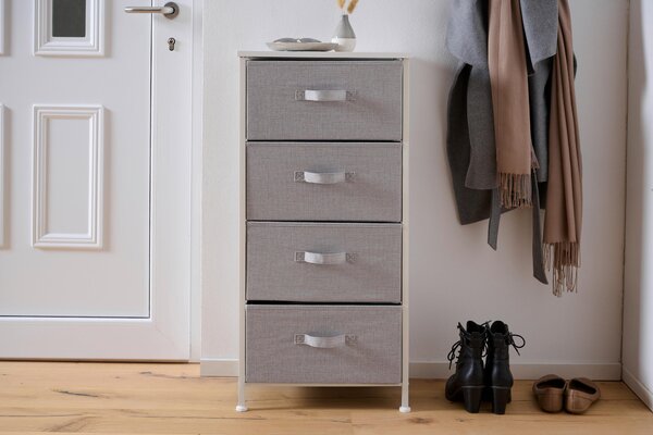 KOMODA, šedá, bílá, 45/92.5/30 cm PBJ - Široké komody, Online Only