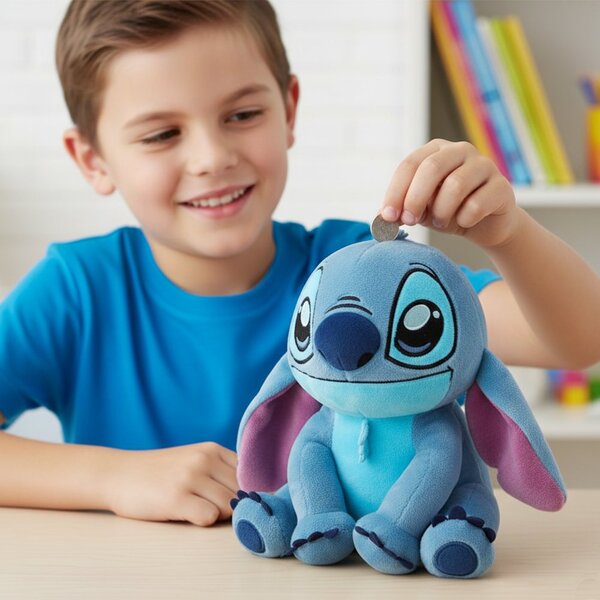 Plyšová pokladnička Stitch – licence Lilo & Stitch - krásný a edukativní dárek pro děti