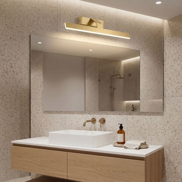 Toolight Rea, Koupelnové nástěnné LED svítidlo SWE007-1W 43cm BRUSH GOLD, OSW-20106