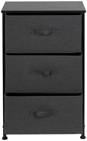 KOMODA, černá, tmavě šedá, 45/71.5/30 cm PBJ - Široké komody, Online Only
