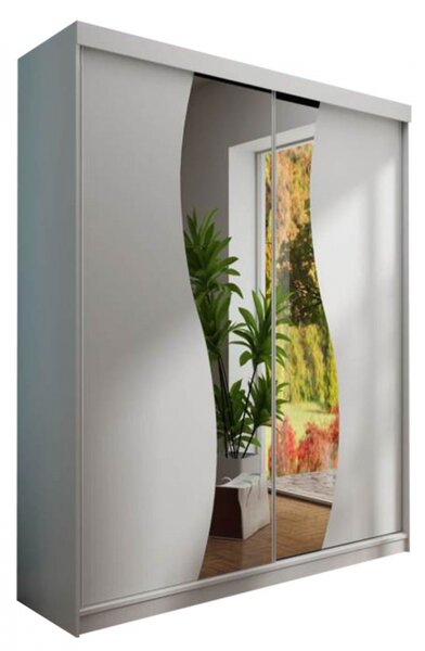 Šatní skříň se zrcadlem Sahara 8/150 cm, Osvětlení: bez osvětlení, Barva: jasan tmavý 5903211100703