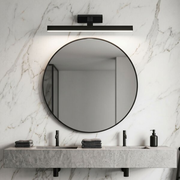 Toolight Rea, Koupelnové nástěnné LED svítidlo SWE011-1W 58cm BLACK, OSW-20110