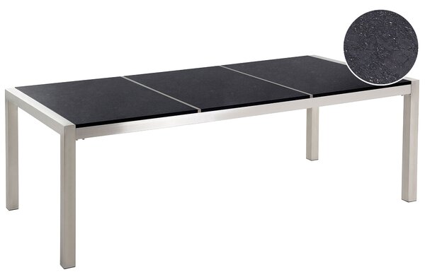Zahradní jídelní stůl GROSSETO 220 cm 100 cm Leštěná Granit Černá