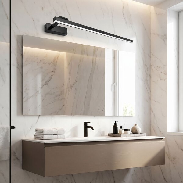 Toolight Rea, Koupelnové nástěnné LED svítidlo SWE036-1W 80cm BLACK, OSW-20136