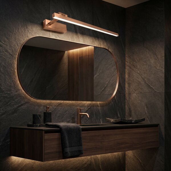 Toolight Rea, Koupelnové nástěnné LED svítidlo SWE038-1W 60cm BRUSH COPPER, OSW-20138