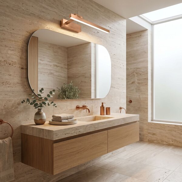 Toolight Rea, Koupelnové nástěnné LED svítidlo SWE037-1W 40cm BRUSH COPPER, OSW-20137